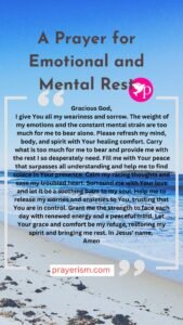 A Prayer for Emotional and Mental Rest