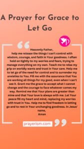 A Prayer for Grace to Let Go