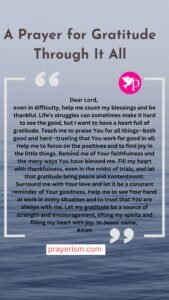 A Prayer for Gratitude Through It All