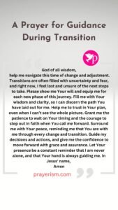 A Prayer for Guidance During Transition