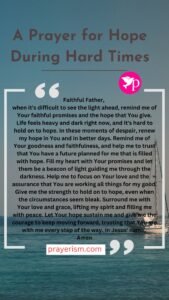 A Prayer for Hope During Hard Times