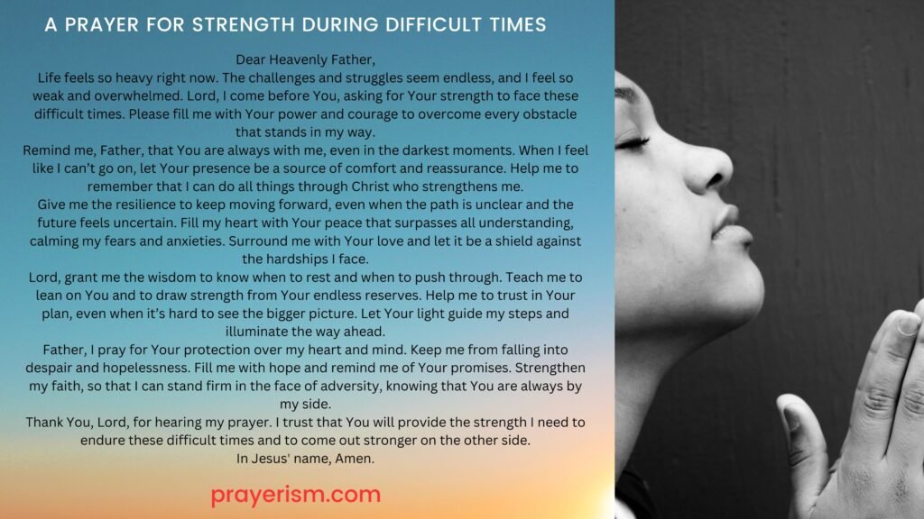 A Prayer for Strength During Difficult Times