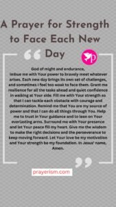 A Prayer for Strength to Face Each New Day