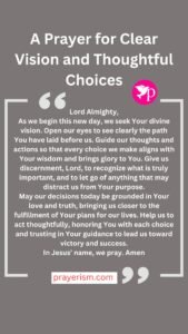 A Prayer for Clear Vision and Thoughtful Choices