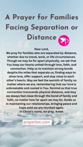 A Prayer for Families Facing Separation or Distance