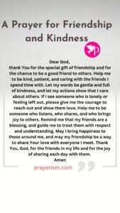 A Prayer for Friendship and Kindness