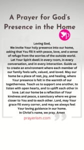 A Prayer for God’s Presence in the Home