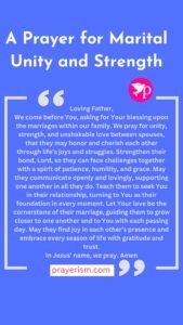 A Prayer for Marital Unity and Strength