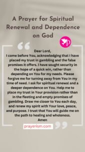 A Prayer for Spiritual Renewal and Dependence on God