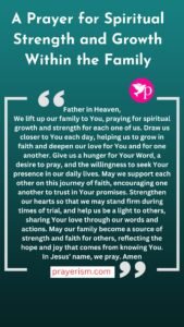 A Prayer for Spiritual Strength and Growth Within the Family