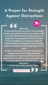 A Prayer for Strength Against Distractions