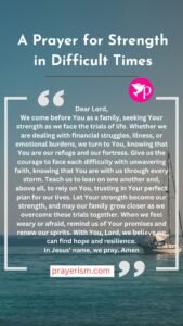 A Prayer for Strength in Difficult Times