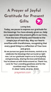 A Prayer of Joyful Gratitude for Present Gifts