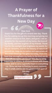 A Prayer of Thankfulness for a New Day