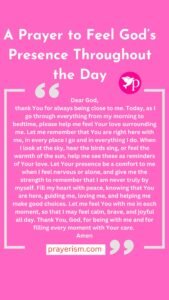 A Prayer to Feel God’s Presence Throughout the Day