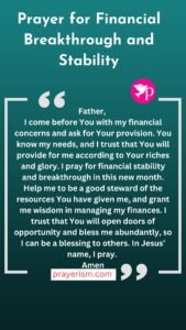 Prayer for Financial Breakthrough and Stability