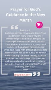 Prayer for God’s Guidance in the New Month