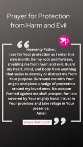 Prayer for Protection from Harm and Evil