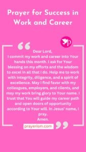 Prayer for Success in Work and Career