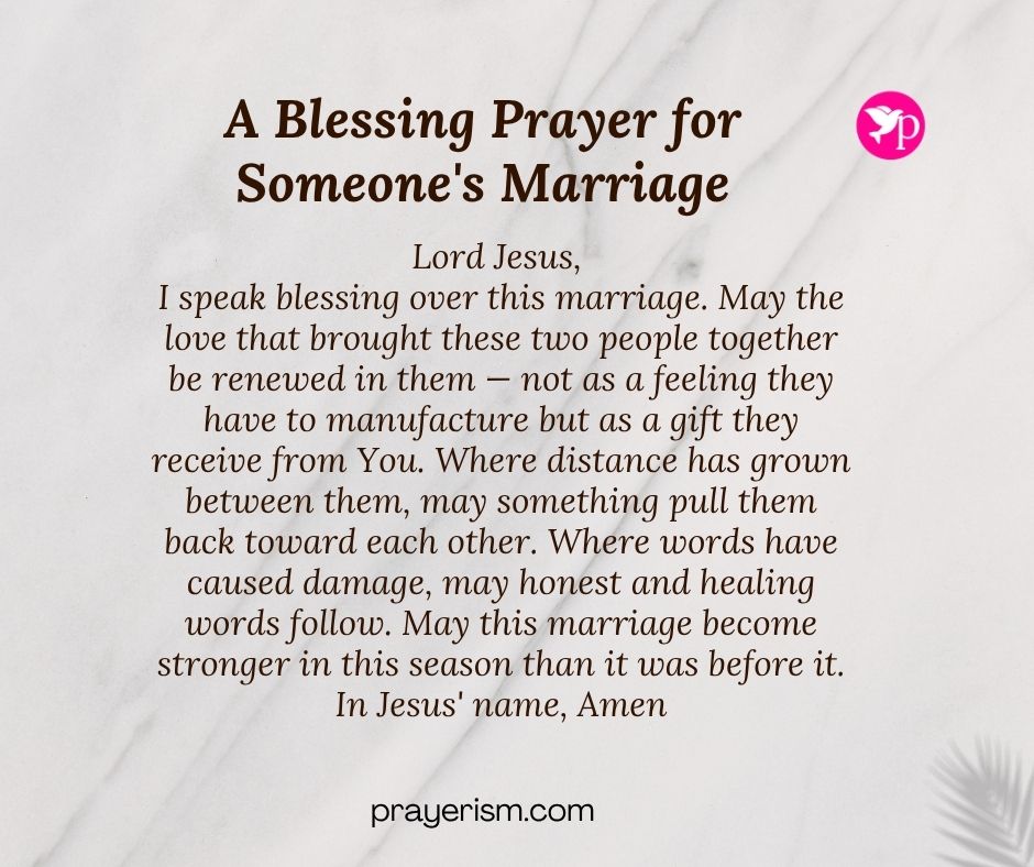 A Blessing Prayer for Someone's Marriage