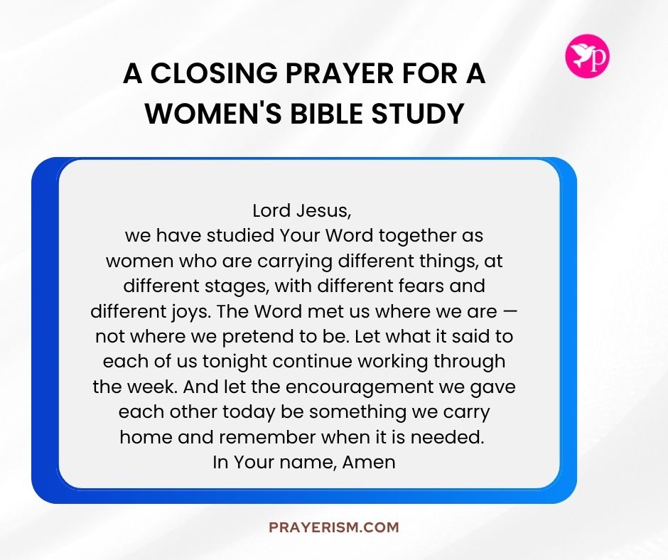 A Closing Prayer for a Women's Bible Study