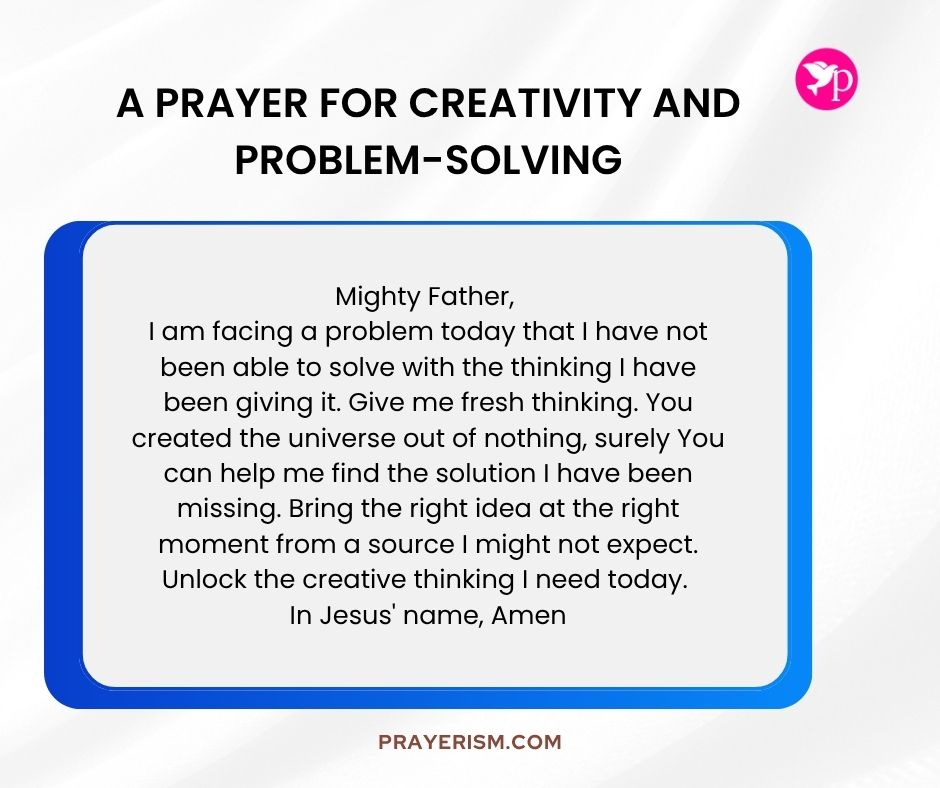 A Prayer for Creativity and Problem-Solving