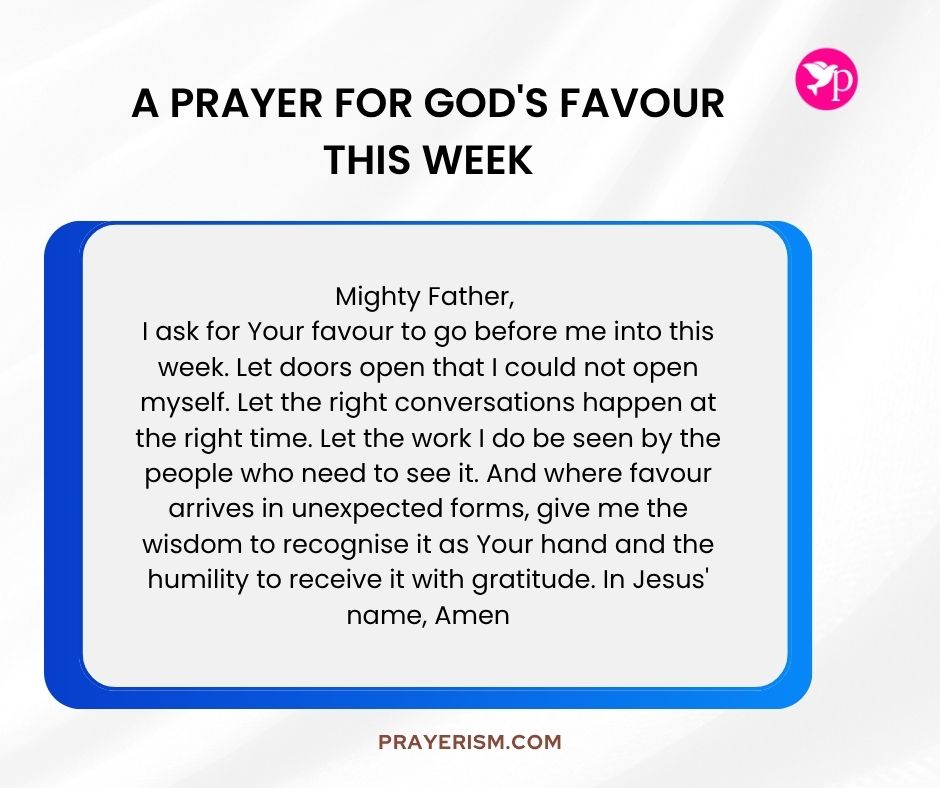 A Prayer for God's Favour This Week