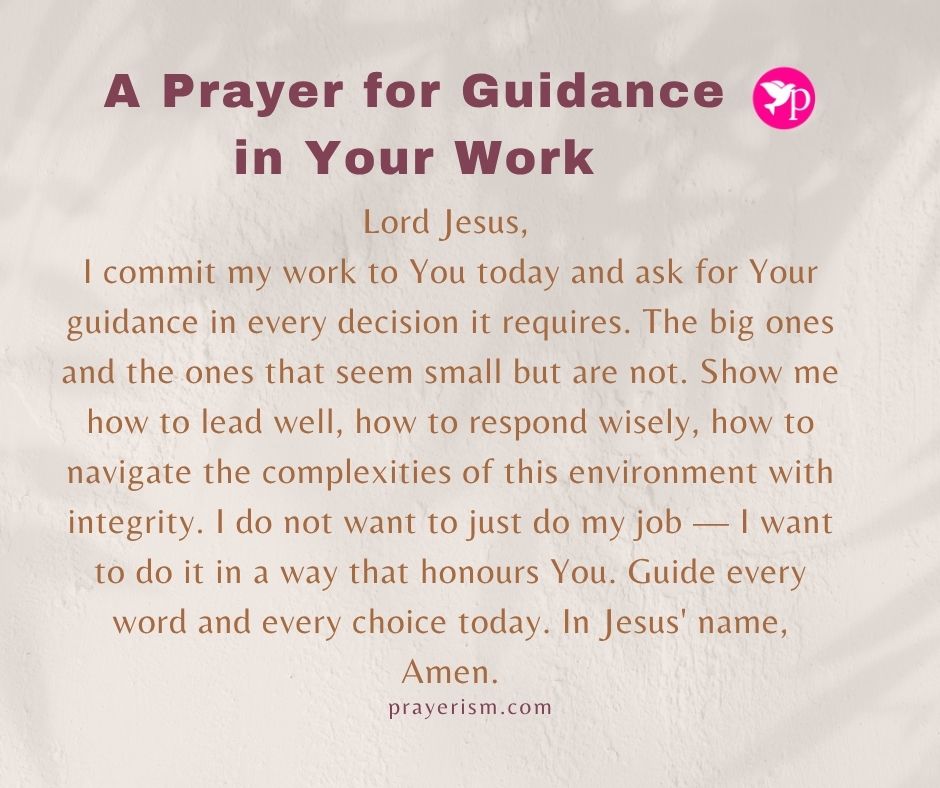A Prayer for Guidance in Your Work