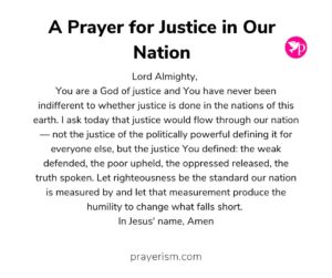 A Prayer for Justice in Our Nation