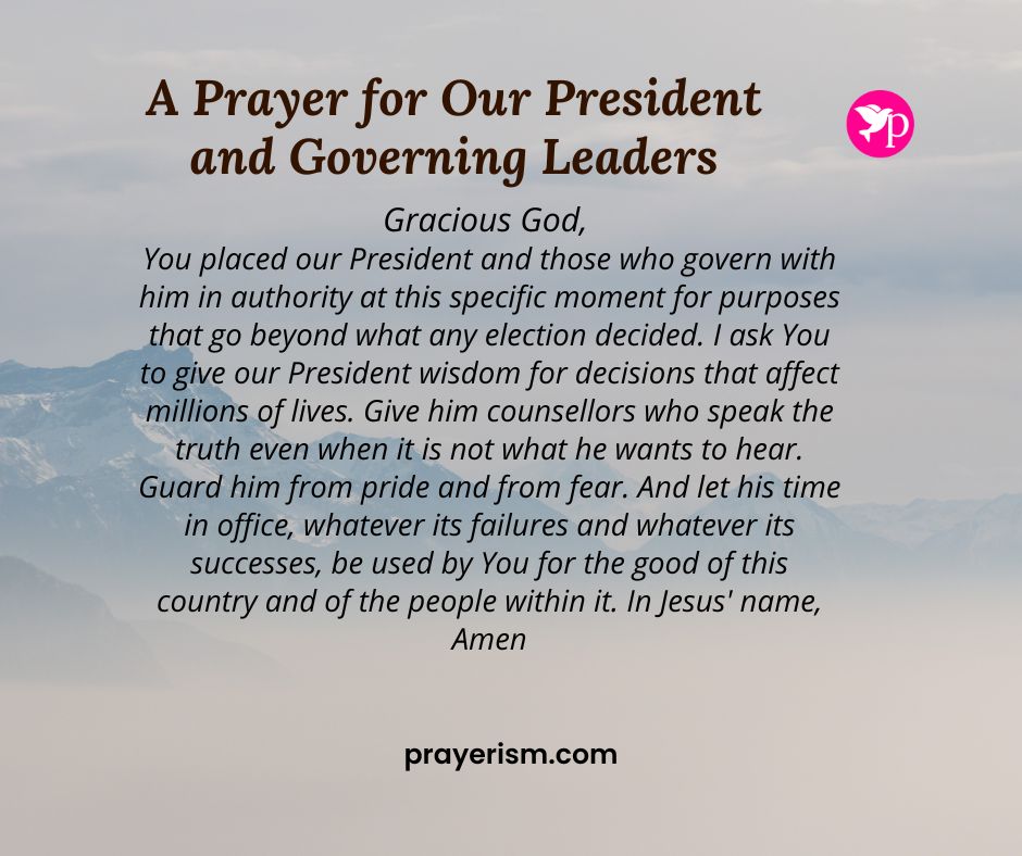 A Prayer for Our President and Governing Leaders