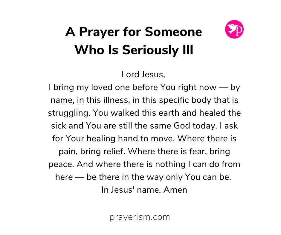 A Prayer for Someone Who Is Seriously Ill