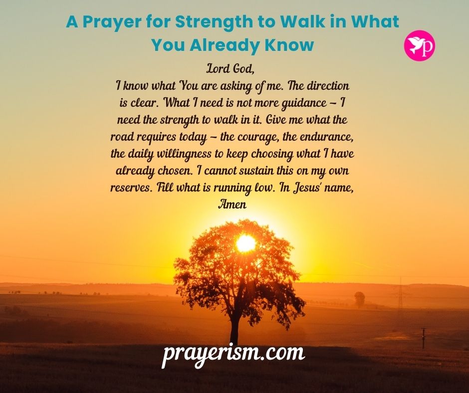 A Prayer for Strength to Walk in What You Already Know