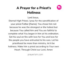 A Prayer for a Priest's Holiness