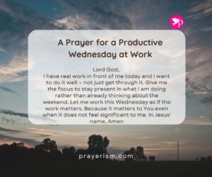 Prayer for a Productive Wednesday at Work
