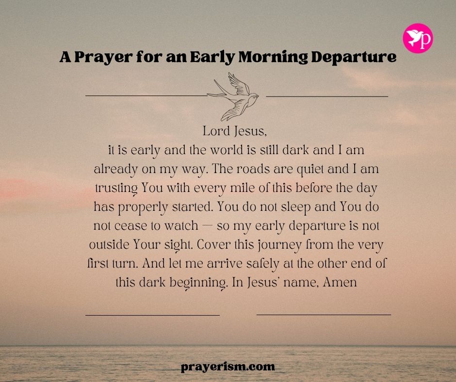 A Prayer for an Early Morning Departure