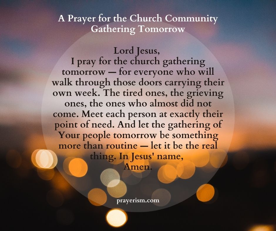 A Prayer for the Church Community Gathering Tomorrow