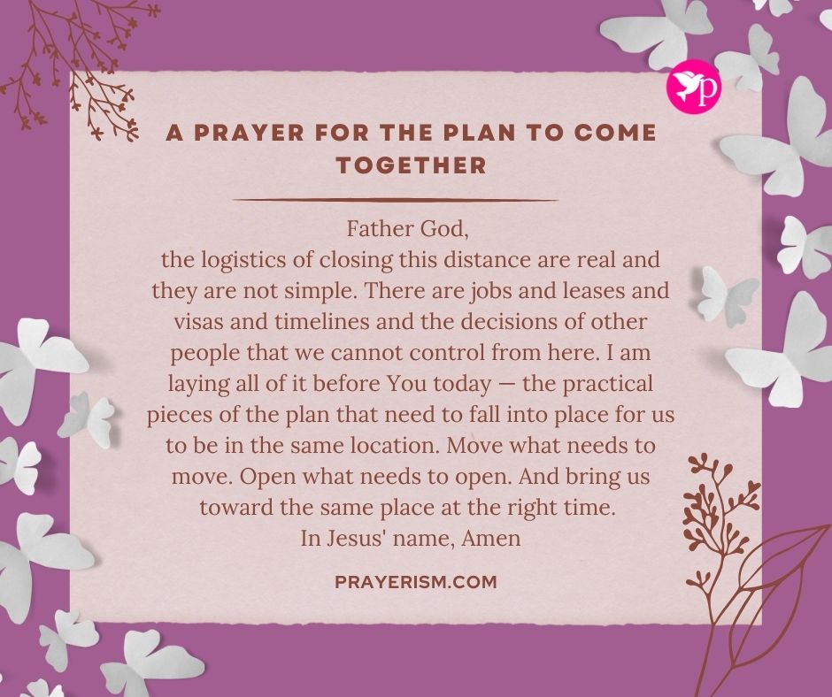A Prayer for the Plan to Come Together