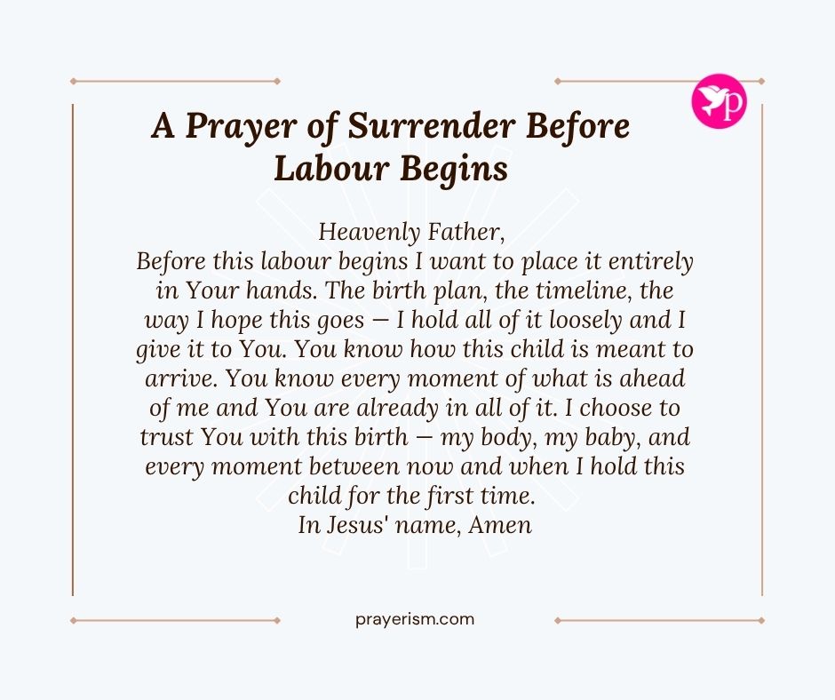 A Prayer of Surrender Before Labour Begins