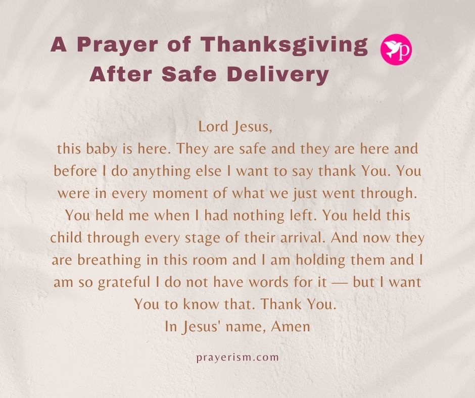 A Prayer of Thanksgiving After Safe Delivery