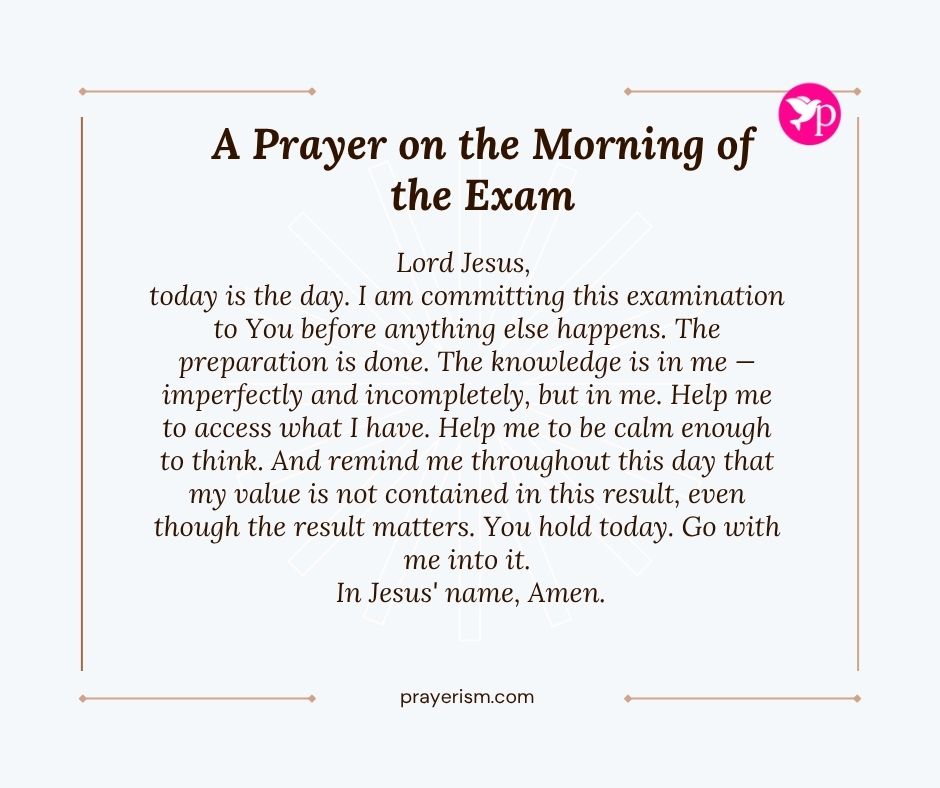 A Prayer on the Morning of the Exam