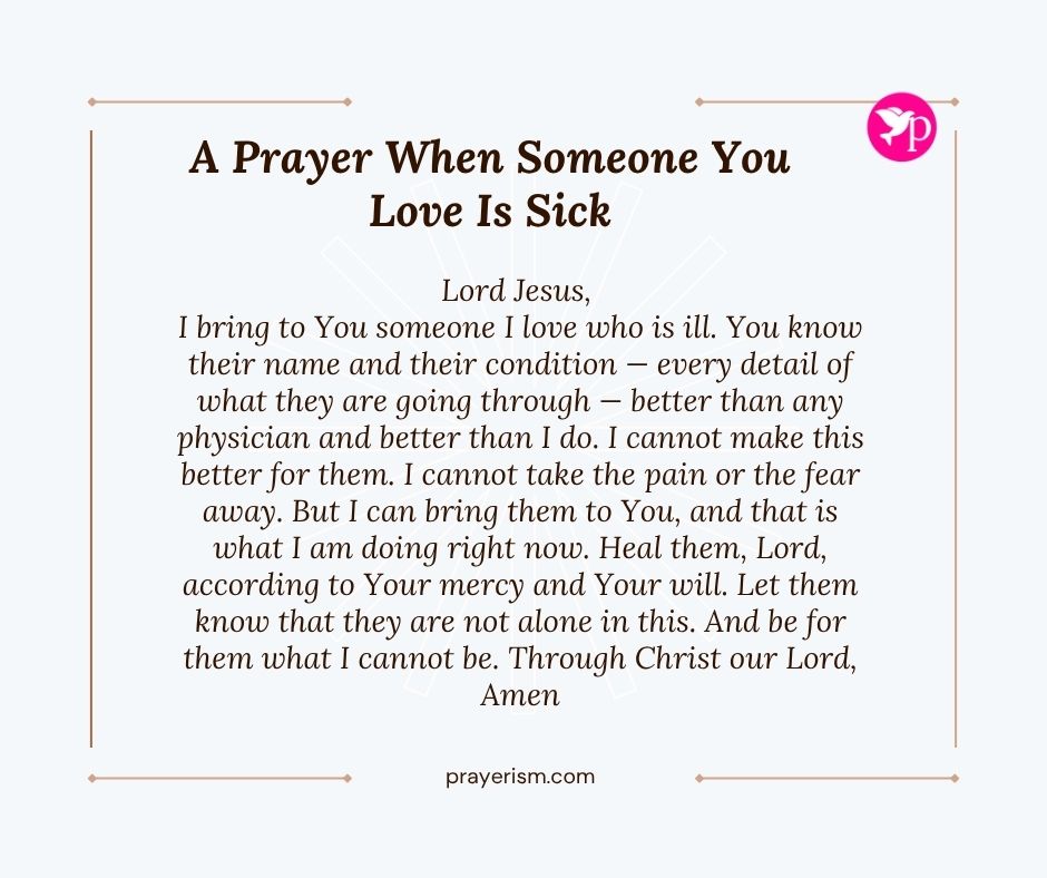 A Prayer When Someone You Love Is Sick